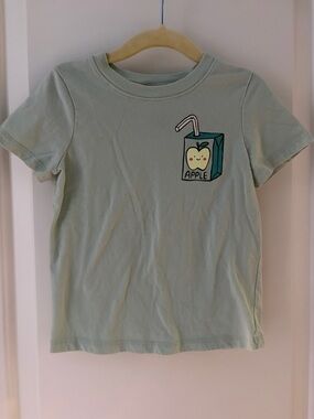 Cat & Jack Light Green Apple Juice Graphic Tee